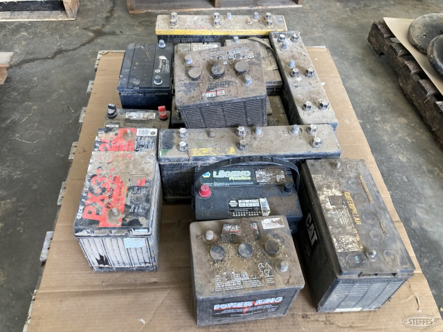 Pallet of used batteries